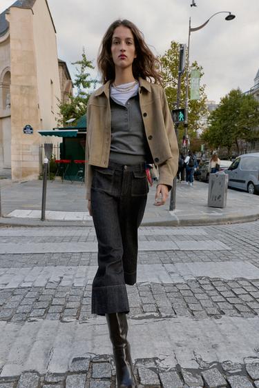 Zara Джинсы Z1975 CULOTTE со средней посадкой и клапанами на карманах