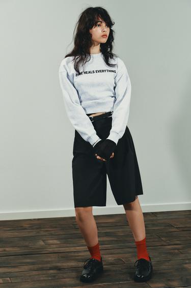 Zara Толстовка с контрастным текстом