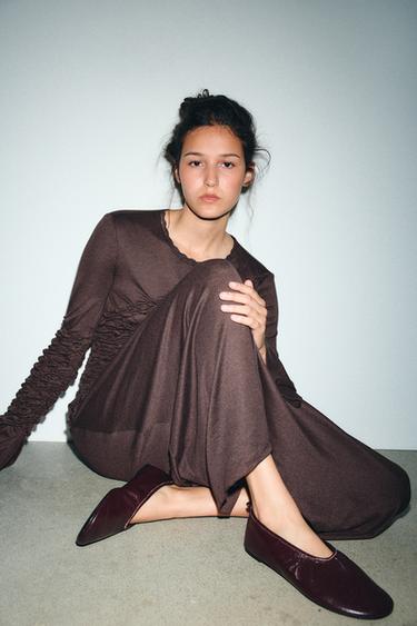 Zara Балетки из мягкой кожи купить с доставкой.