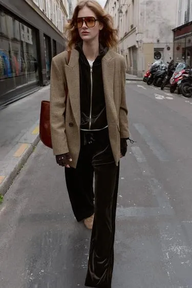 Широкие бархатные брюки- Заказать в России