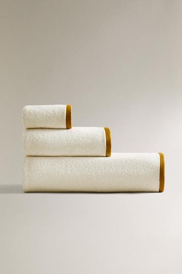 Zara Полотенце для ванны RICE STITCH с цветной каймой