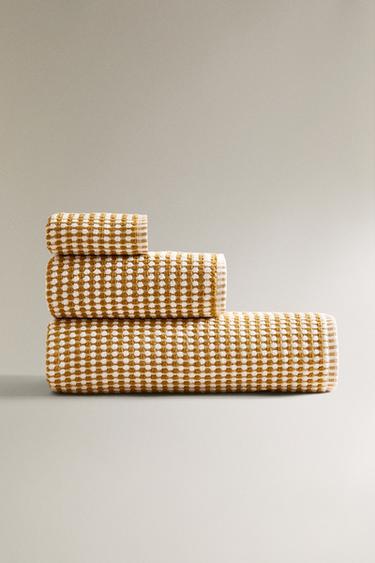Zara Хлопковое полотенце с текстурой