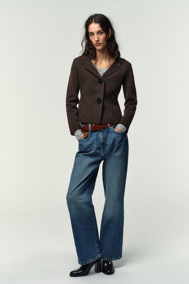 Zara Трикотажный блейзер с декоративными пуговицами