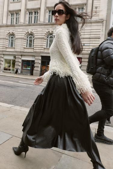 Zara Юбка миди с искусственным кожаным поясом купить с доставкой.