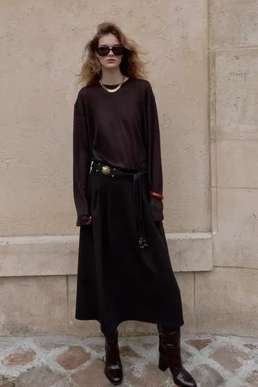 Юбка миди из крепа