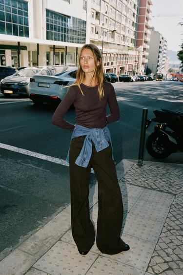 Zara Футболка с двойным контрастом