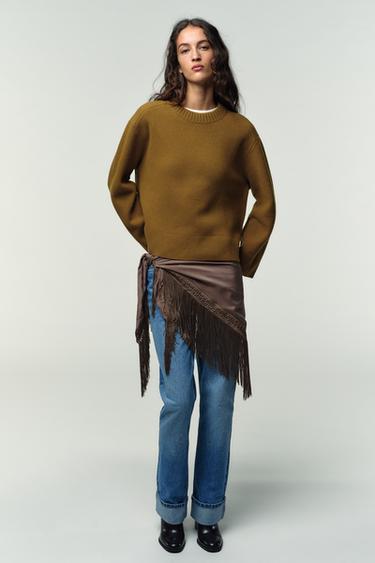 Zara Джемпер из 95% шерсти с длинными рукавами