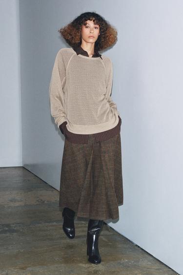 Zara Джемпер в стиле рустик с длинными рукавами