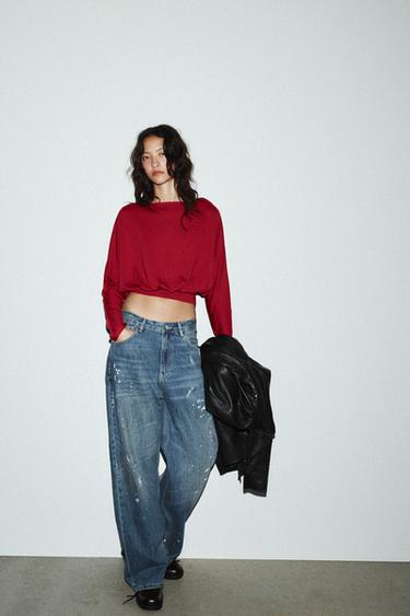 Zara Мягкий свитер с длинными рукавами