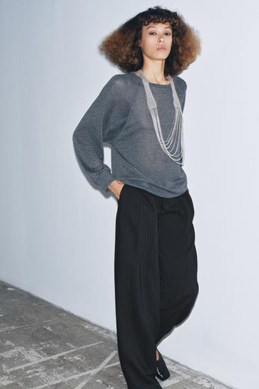 Zara Джемпер в стиле рустик с длинными рукавами