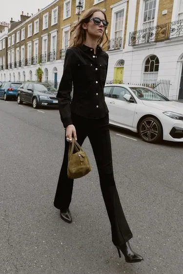 Приталенная рубашка из крепа- Заказать в России