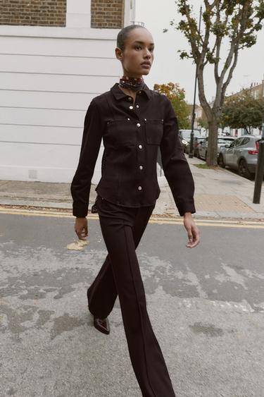 Zara Брюки FLARE с низкой посадкой