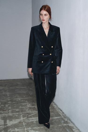 Zara Расклешенные бархатные брюки ZW LIMITED EDITION