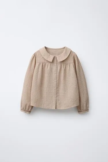 Рубашка с большим отложным воротником и вышивкой — BENSIMON ® X ZARA- Заказать в России