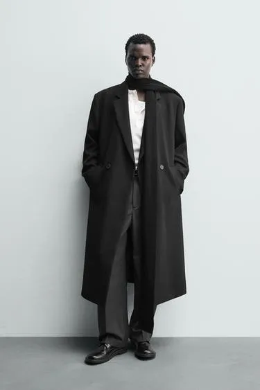 Двубортное пальто RELAXED FIT- Заказать в России