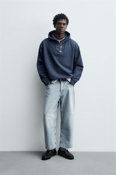 Zara Худи с капюшоном и навесными петлями