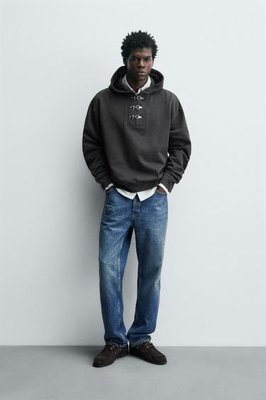 Zara Худи с капюшоном и навесными петлями