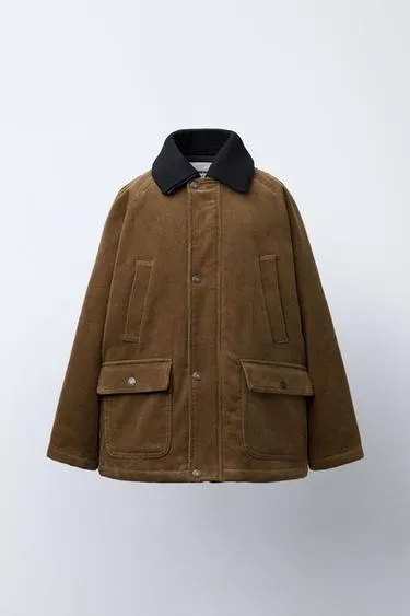 Стеганая вельветовая куртка со съемным воротником — BENSIMON ® X ZARA