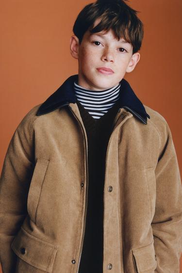 Zara Стеганая вельветовая куртка со съемным воротником — BENSIMON ® X ZARA