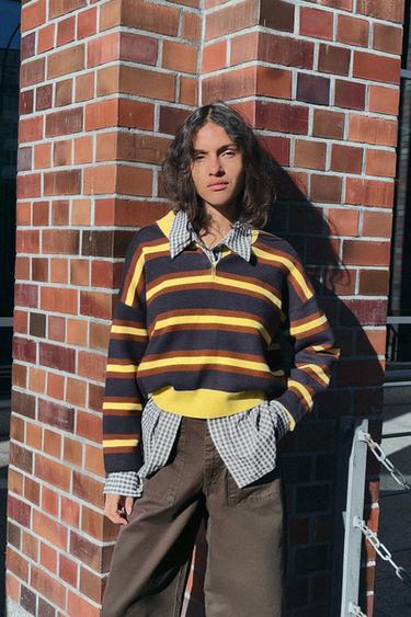 Zara Джерси поло в полоску