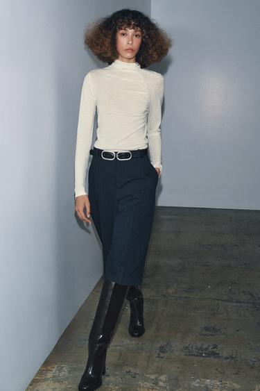 Zara Топ из 100% шерсти со сборками