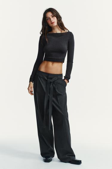 Zara Укороченный топ из мягкой ткани