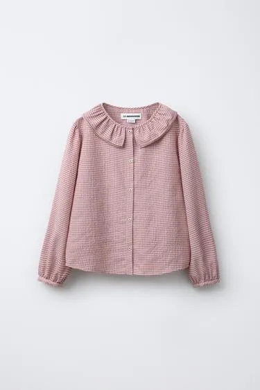 Рубашка с двойным отложным воротником в клетку BENSIMON ® X ZARA 