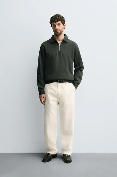 Поло-свитшот с застежкой-молнией INTERLOCK