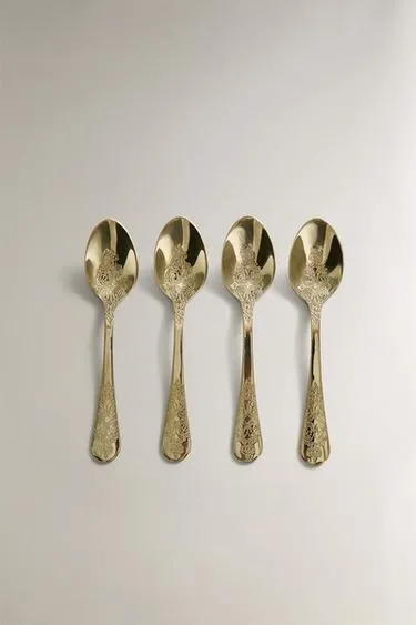 Набор гравированных дессертных ложек (набор из 4 штук)- Заказать в России