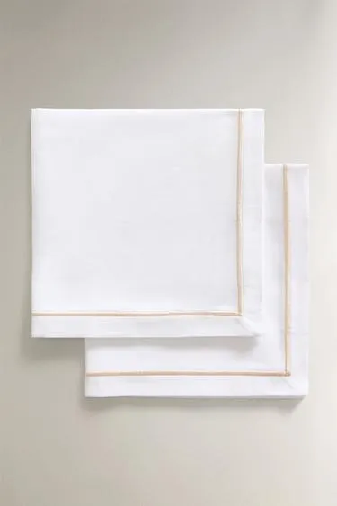 PACK OF JACQUARD NAPKINS WITH STRIPES AND TRIM (PACK OF 2)- Заказать в России