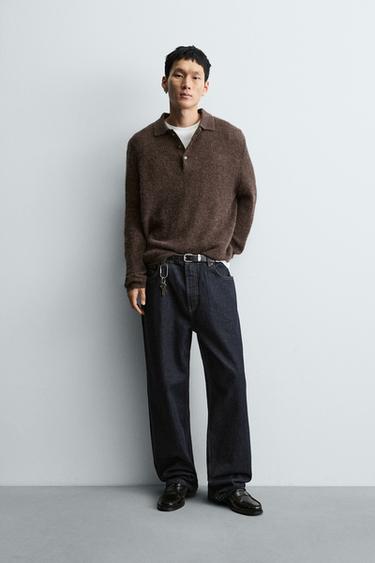 Zara Поло из рельефного трикотажа