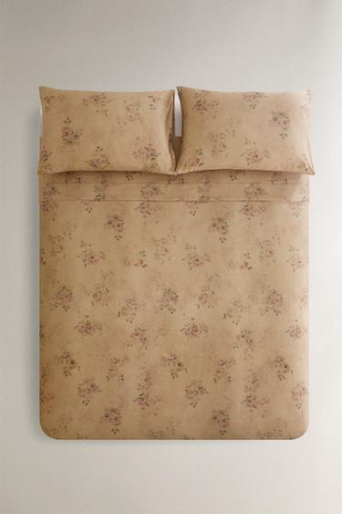 Zara Покрывало из сатина с цветочным принтом