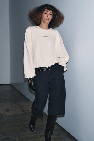 Zara Толстовка с вышитой надписью в виде шара