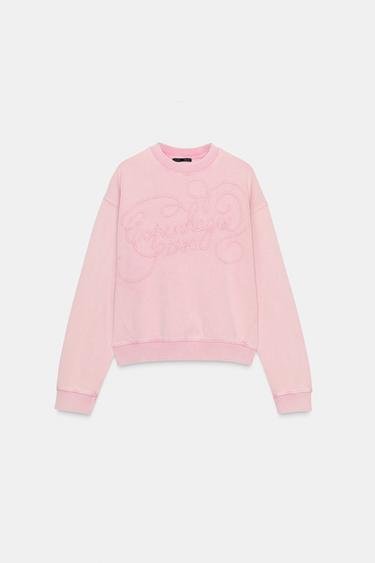 Zara Толстовка с эффектом потертости и надписью