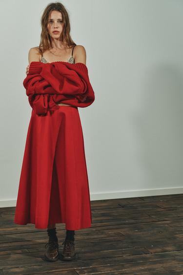 Zara Юбка миди в складку купить с доставкой.