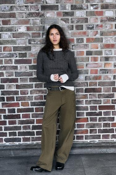 Zara Мягкая футболка в рубчик