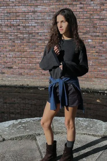 Футболка оверсайз с длинными рукавами