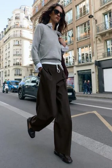 Брюки WIDE LEG с двойным поясом