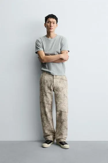 Багги-брюки с абстрактным принтом