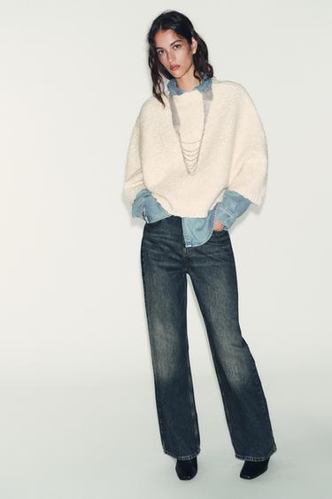 Zara Свитер-накидка крупной вязки