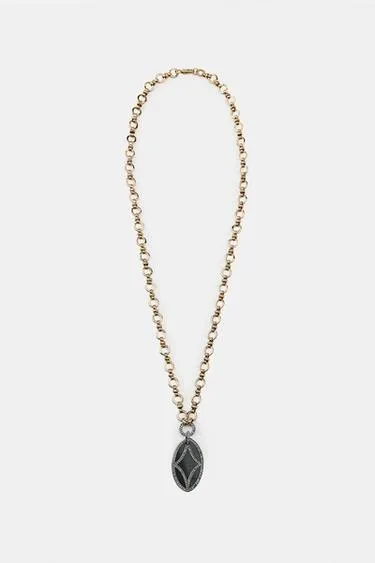 Ожерелье с кольцами и подвеской с блестками- Заказать в России