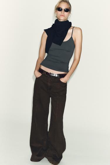 Zara Топ из полиамида с тонкими бретелями