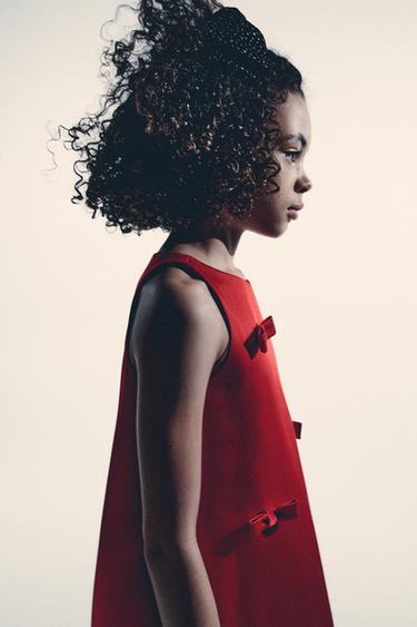 Zara Атласное платье с бантами