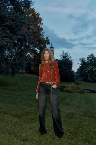 Zara Бархатная куртка с подплечниками