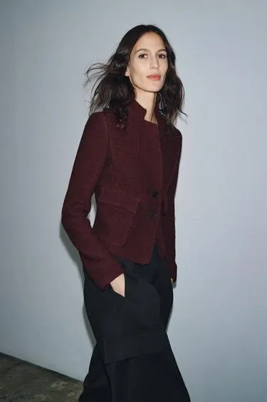 Приталенная буклированная куртка из шерсти — ZW COLLECTION