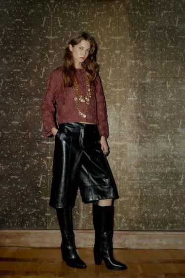 Длинные шорты из искусственной кожи