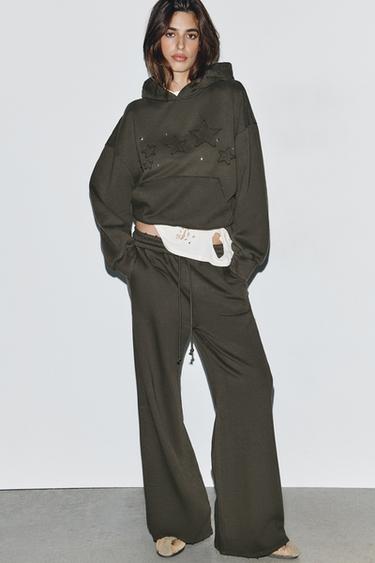 Zara Толстовка с эффектом потертости, звездами и заклепками