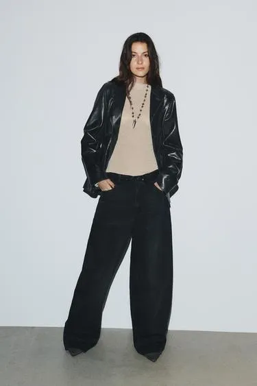 Джинсы TRF со средней посадкой и отворотом на поясе- Заказать в России