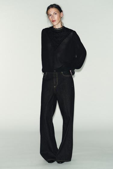 Zara Топ с вышивкой и длинными рукавами купить с доставкой.