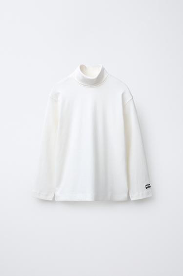 Zara Футболка с воротником-стойкой и вышивкой купить с доставкой.